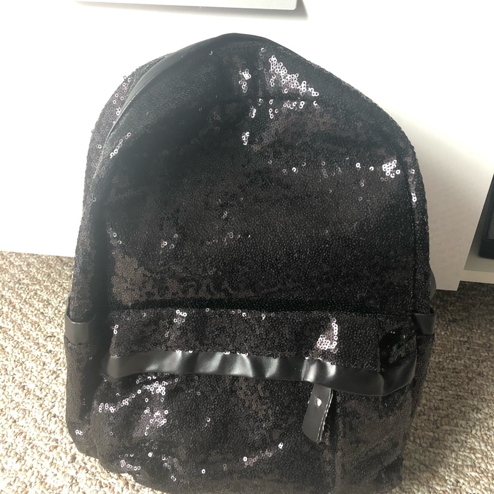 Black sparkly backpack
